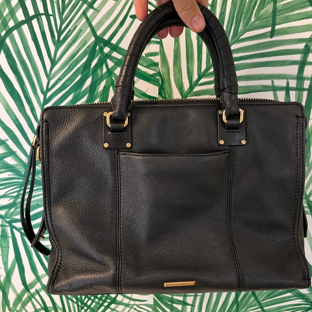 Beautiful Black Leather Rebecca Minkoff Bag Purse EUC